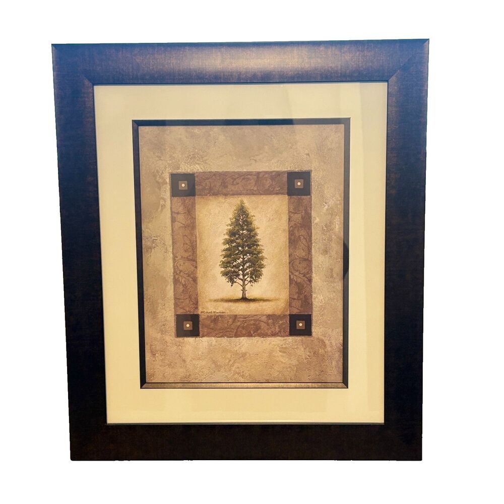 Michael Marcon European Pine Framed Art Wall Decor Double Matted Woodland Museum